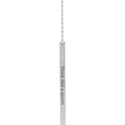 Engravable Four-Sided Bar 16-18" Necklace, 17 x 2.5 mm