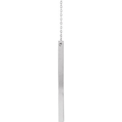 Engravable Four-Sided Bar 16-18" Necklace, 17 x 2.5 mm