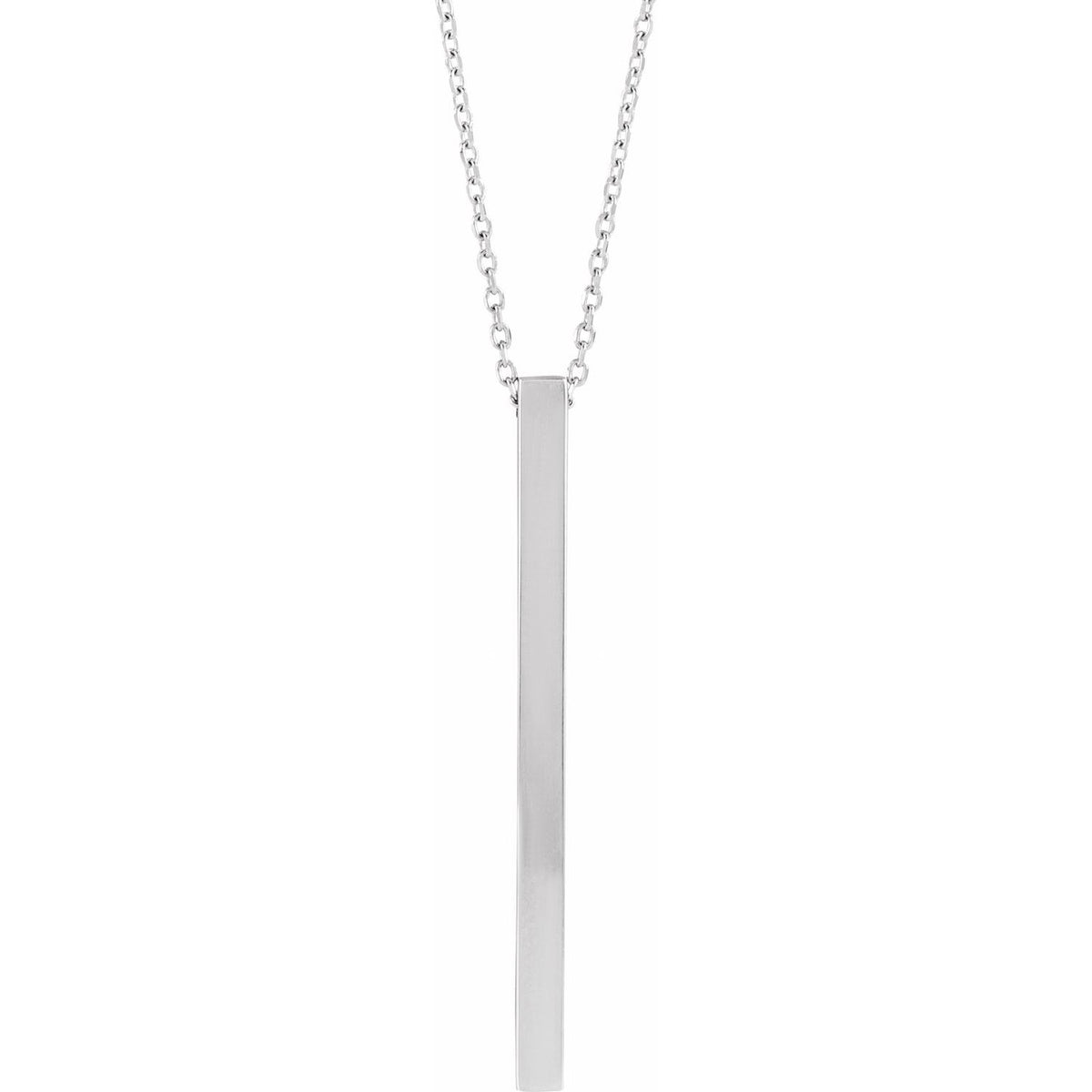 Engravable Four-Sided Bar 16-18" Necklace, 17 x 2.5 mm