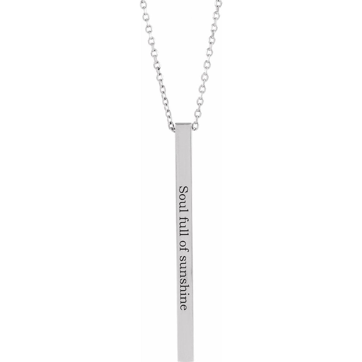 Engravable Four-Sided Bar 16-18" Necklace, 17 x 2.5 mm