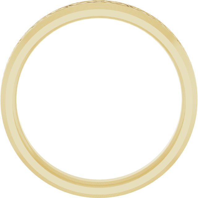 Beveled-Edge Celtic-Inspired Comfort-Fit Flat Band