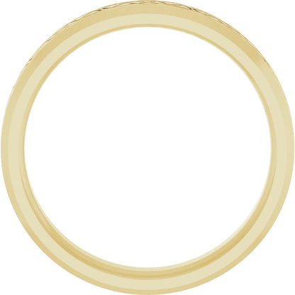 Beveled-Edge Celtic-Inspired Comfort-Fit Flat Band