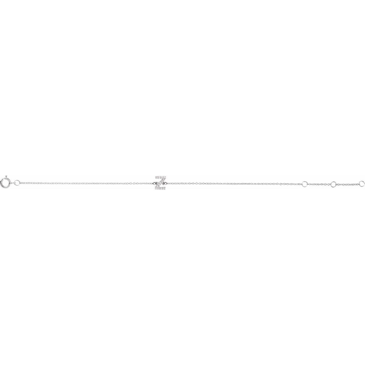 .06 CTW Natural Diamond Initial 6-7" Bracelet