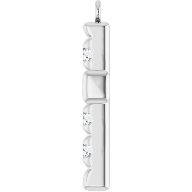 3/4 CTW Natural Diamond French-Set Cross Dangle, 14.08 mm x 20.49 mm