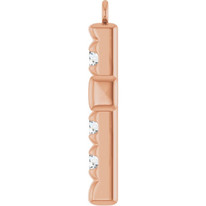 3/4 CTW Natural Diamond French-Set Cross Dangle, 14.08 mm x 20.49 mm