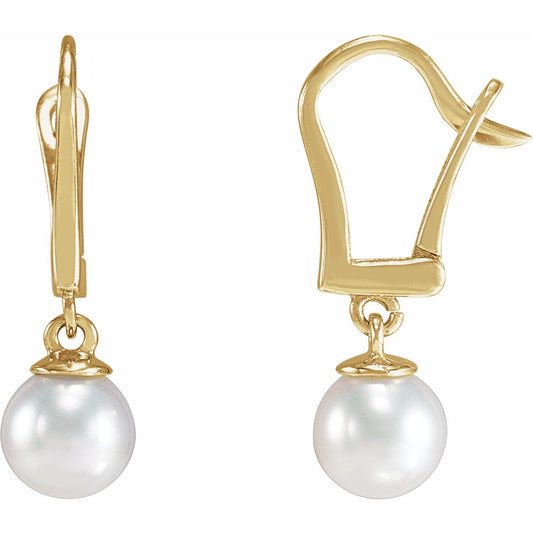 Cultured White Freshwater Pearl Earrings (20199)