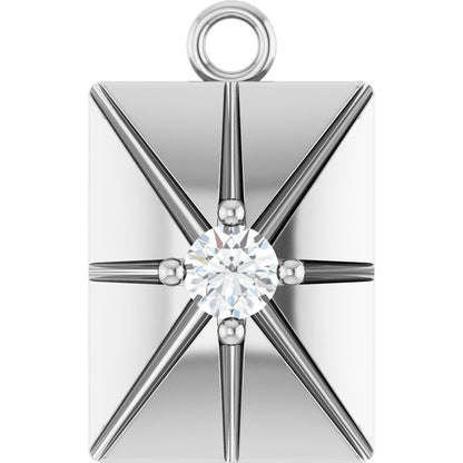 .03 CT Natural Diamond Dangle, 6 mm x 9.7 mm
