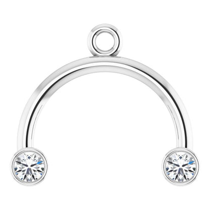 .04 CTW Natural Diamond Arched Dangle