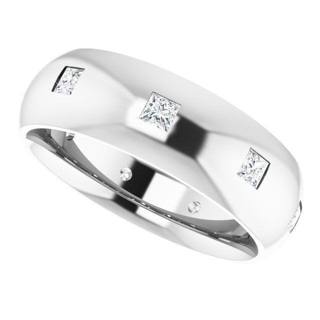 3/8 CTW Lab-Grown Diamond Band, 6 mm, Accented