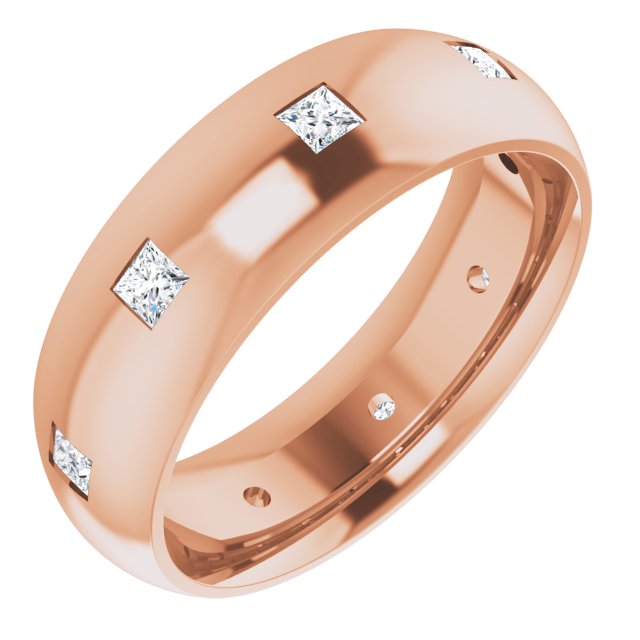 3/8 CTW Lab-Grown Diamond Band, 6 mm, Accented