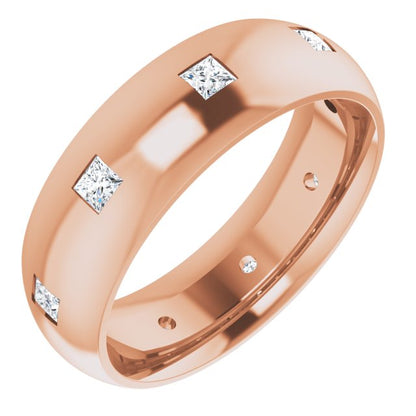 3/8 CTW Lab-Grown Diamond Band, 6 mm, Accented
