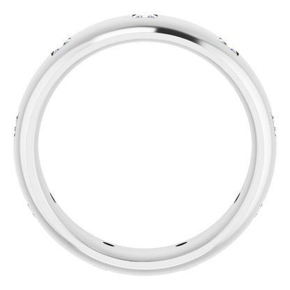3/8 CTW Lab-Grown Diamond Band, 6 mm, Accented