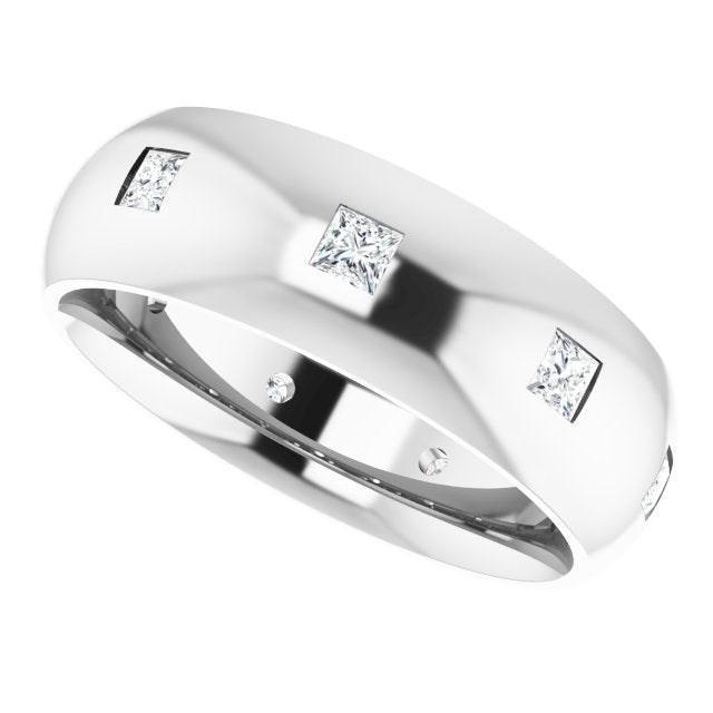 3/8 CTW Lab-Grown Diamond Band, 6 mm, Accented