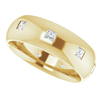 3/8 CTW Lab-Grown Diamond Band, 6 mm, Accented