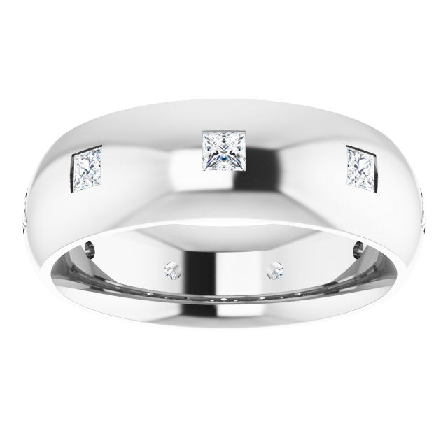 3/8 CTW Natural Diamond Band, 6 mm, Accented