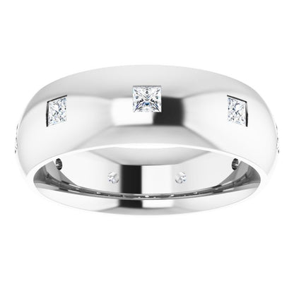 3/8 CTW Natural Diamond Band, 6 mm, Accented