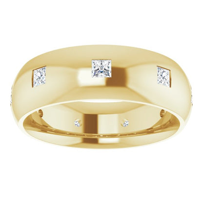 3/8 CTW Lab-Grown Diamond Band, 6 mm, Accented