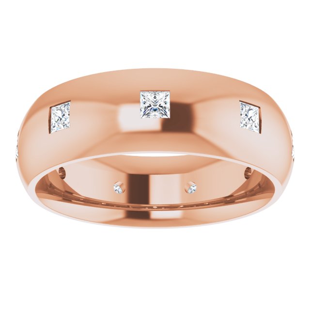 3/8 CTW Natural Diamond Band, 6 mm, Accented