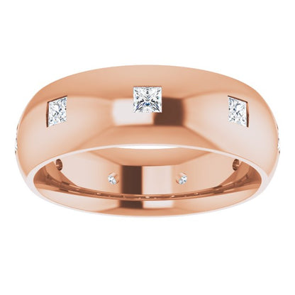 3/8 CTW Natural Diamond Band, 6 mm, Accented