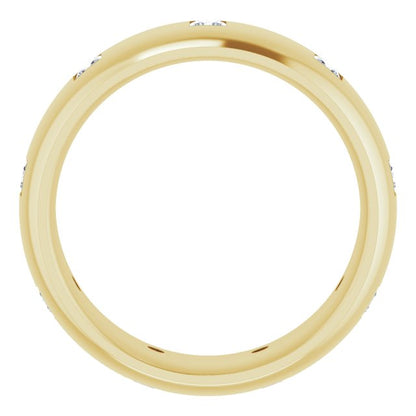 3/8 CTW Lab-Grown Diamond Band, 6 mm, Accented
