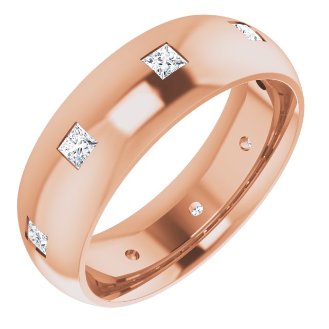 3/8 CTW Natural Diamond Band, 6 mm, Accented
