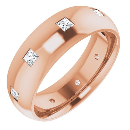 3/8 CTW Natural Diamond Band, 6 mm, Accented