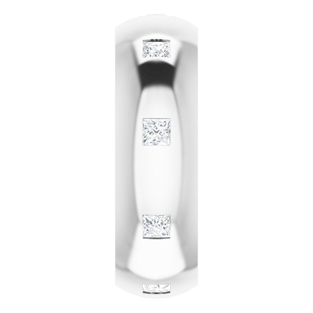 3/8 CTW Lab-Grown Diamond Band, 6 mm, Accented