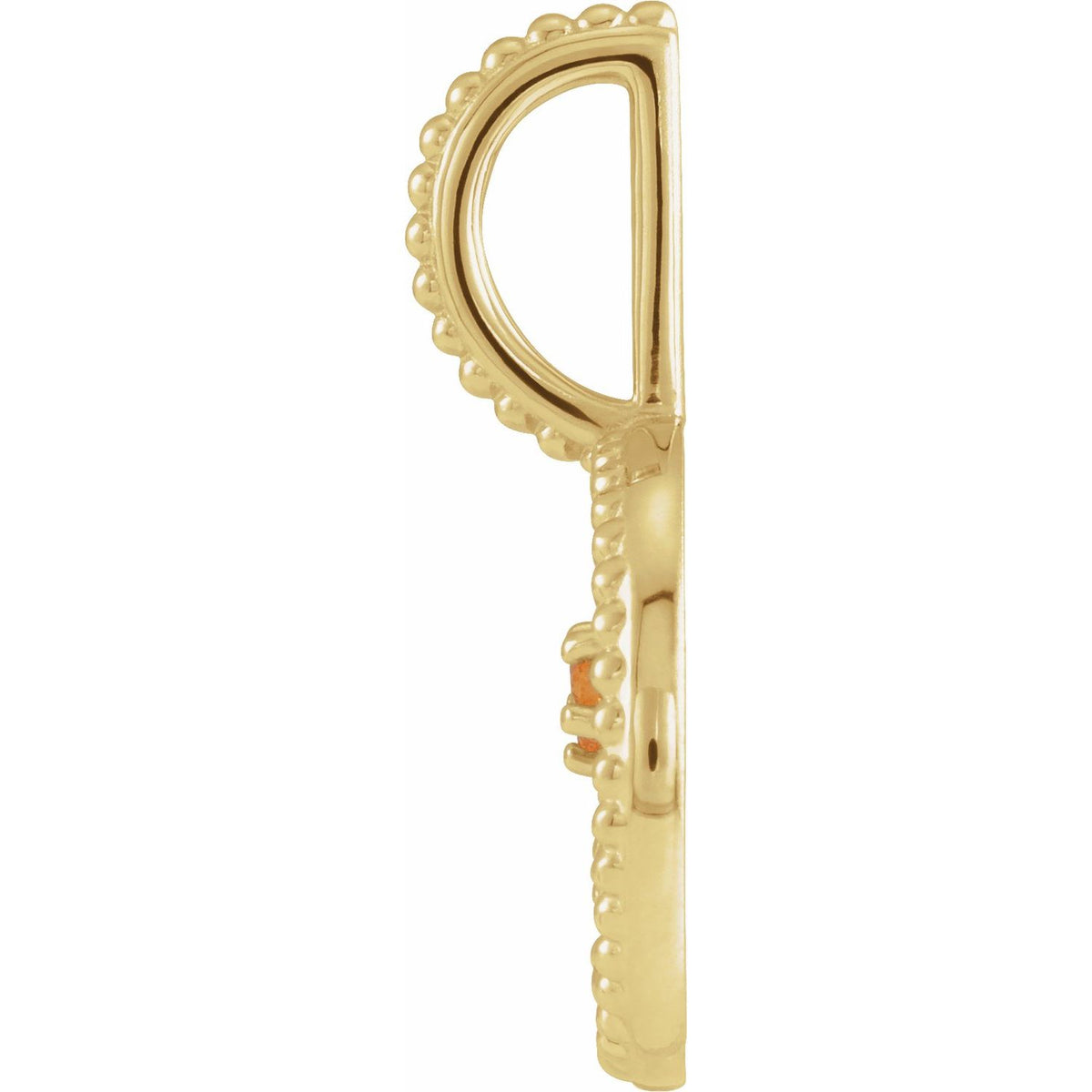 14K Yellow Gold Natural Spessartite Garnet & .0075 CTW Natural Diamond Virgo Charm/Pendant