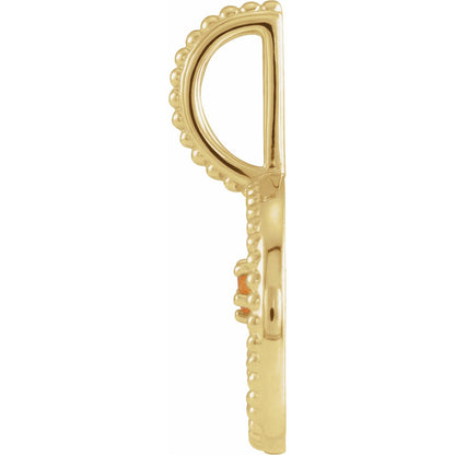 14K Yellow Gold Natural Spessartite Garnet & .0075 CTW Natural Diamond Virgo Charm/Pendant