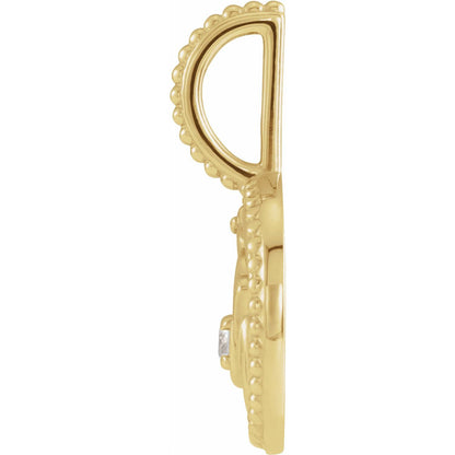 14K Yellow Gold Natural Blue Sapphire & .0025 CTW Natural Diamond Capricorn Charm/Pendant