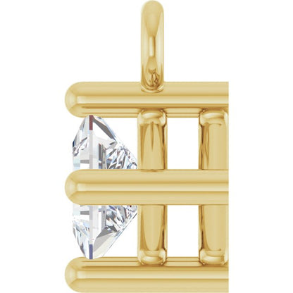1/10 CT Natural Diamond Basket Dangle