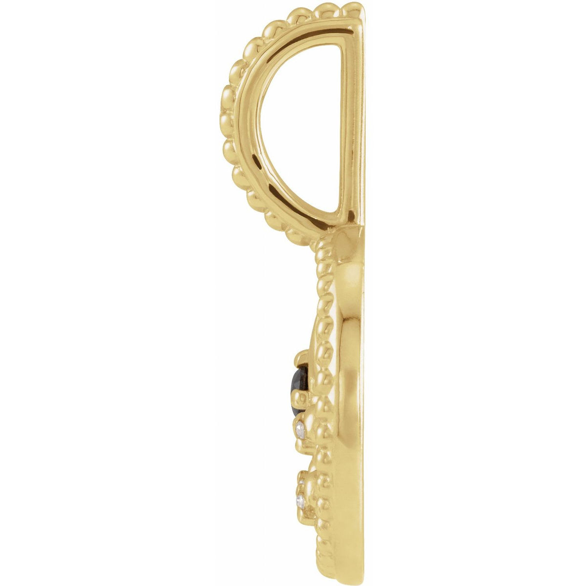 14K Yellow Gold Natural Black Spinel & .0075 CTW Natural Diamond Aquarius Charm/Pendant