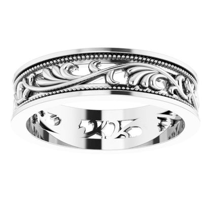 Milgrain Sculptural Flat Band