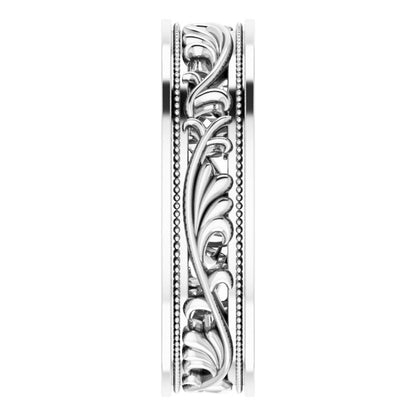 Milgrain Sculptural Flat Band