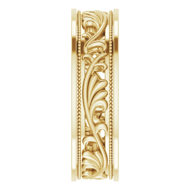 Milgrain Sculptural Flat Band