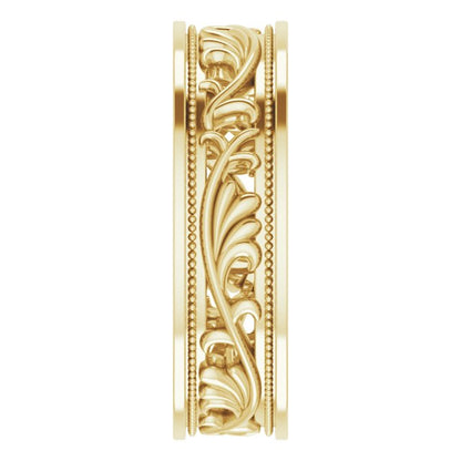 Milgrain Sculptural Flat Band