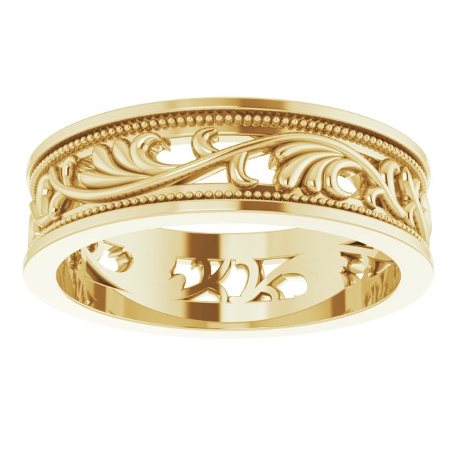 Milgrain Sculptural Flat Band