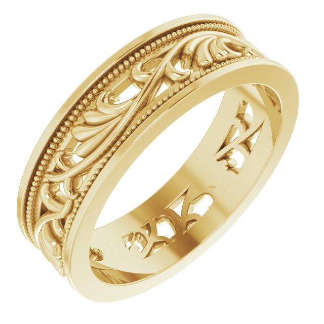Milgrain Sculptural Flat Band