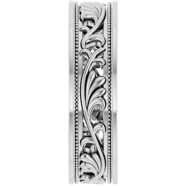 Milgrain Sculptural Flat Band
