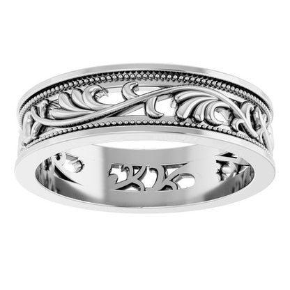 Milgrain Sculptural Flat Band