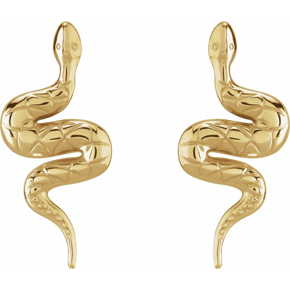 Pair Snake Friction Back Earring