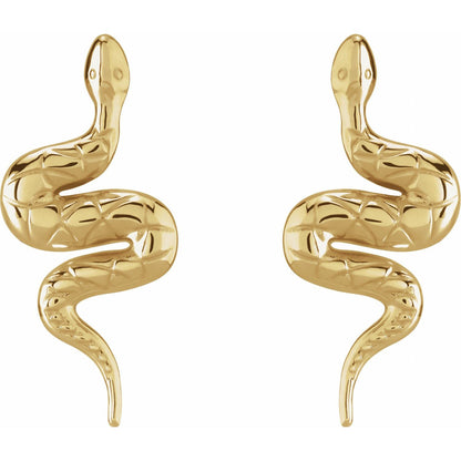 Pair Snake Friction Back Earring