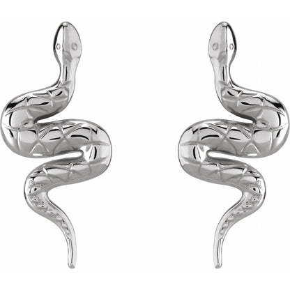 Pair Snake Friction Back Earring