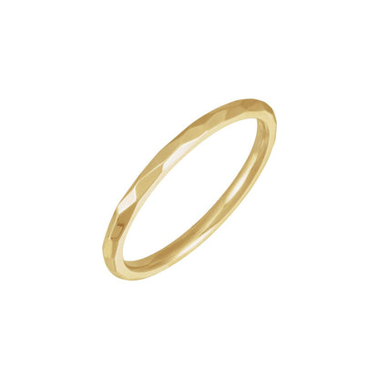 Geometric Faceted Comfort-Fit Flat Band, 1.5 mm