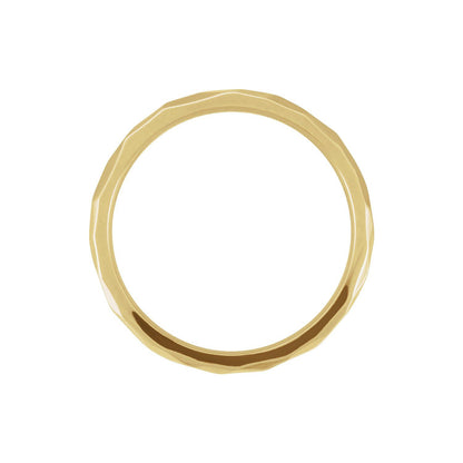 Geometric Faceted Comfort-Fit Flat Band, 1.5 mm