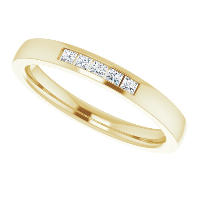 1/10 CTW Lab-Grown Diamond Anniversary Band, 2.4 mm, Channel-Set Five-Stone