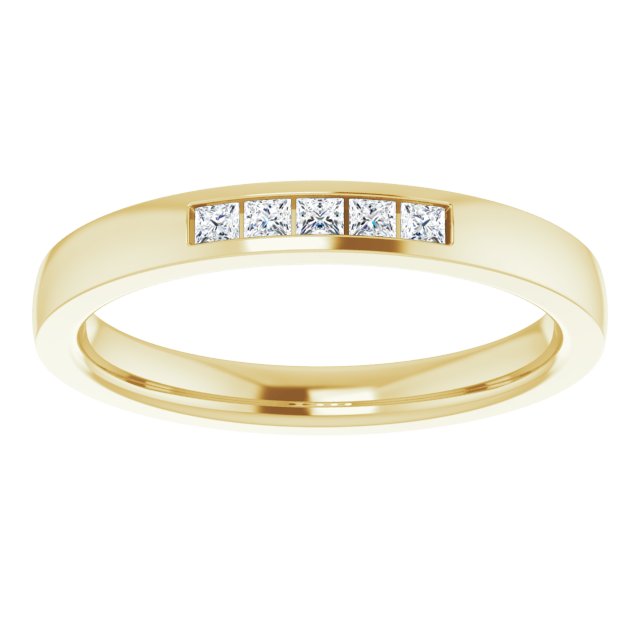 1/10 CTW Lab-Grown Diamond Anniversary Band, 2.4 mm, Channel-Set Five-Stone