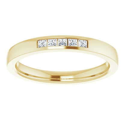 1/10 CTW Lab-Grown Diamond Anniversary Band, 2.4 mm, Channel-Set Five-Stone