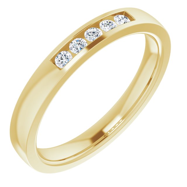 1/10 CTW Lab-Grown Diamond Anniversary Band, 2.4 mm, Channel-Set Five-Stone