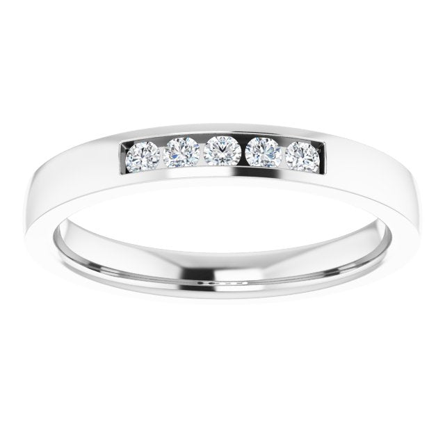 1/10 CTW Lab-Grown Diamond Anniversary Band, 2.4 mm, Channel-Set Five-Stone
